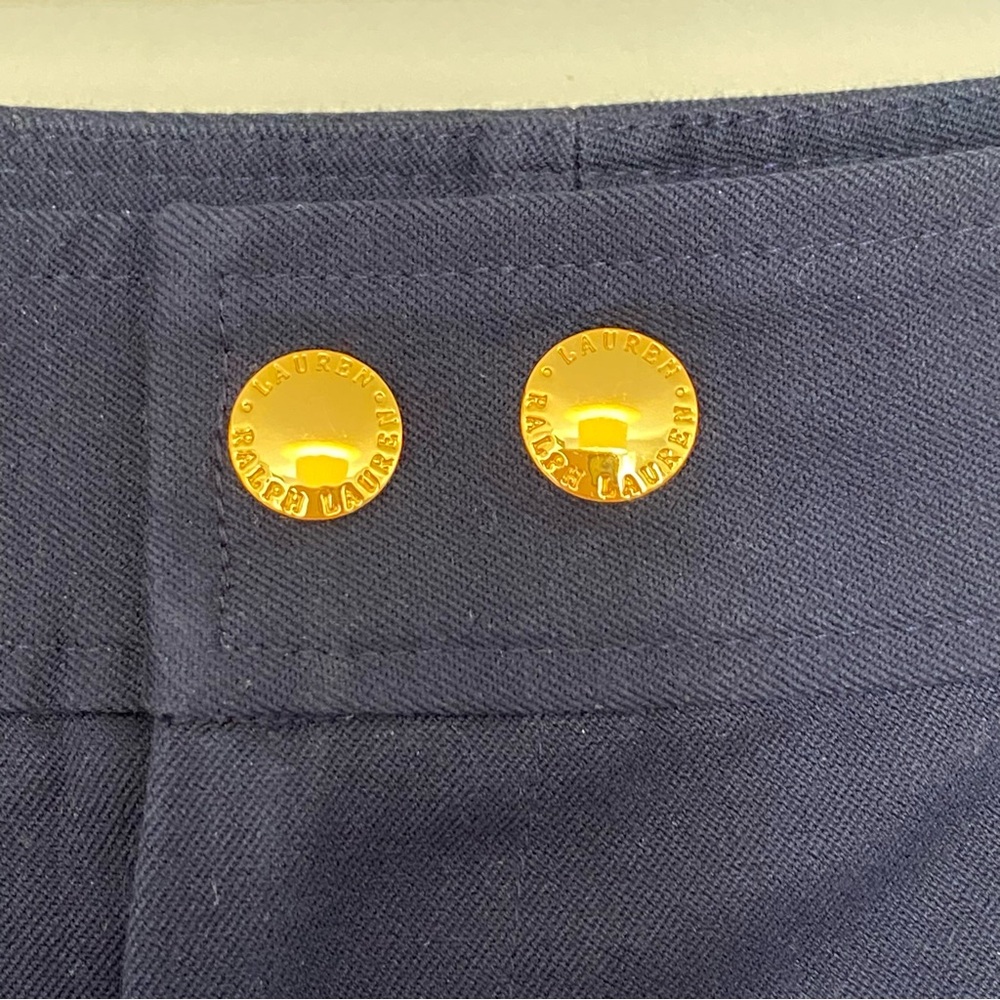 Ralph Lauren Women’s Navy Blue Dress Pants, Size 16, Cotton Blend, Classic, Chic - Picture 2 of 5